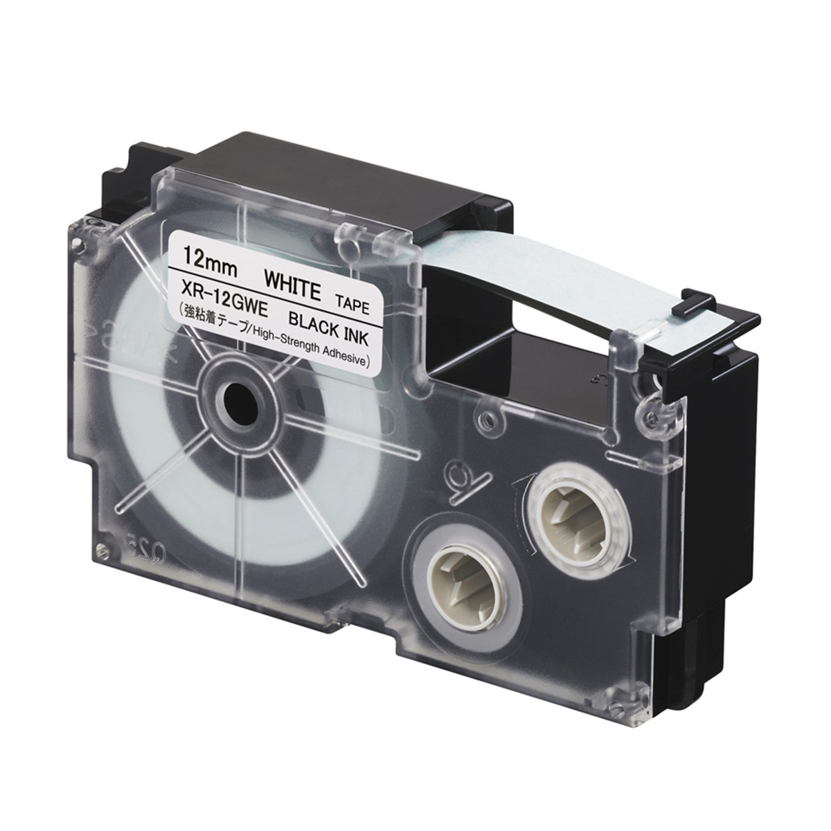 Ruban adhésif XR-12GWE-W-DJ - noir sur blanc - 12 mm - Casio