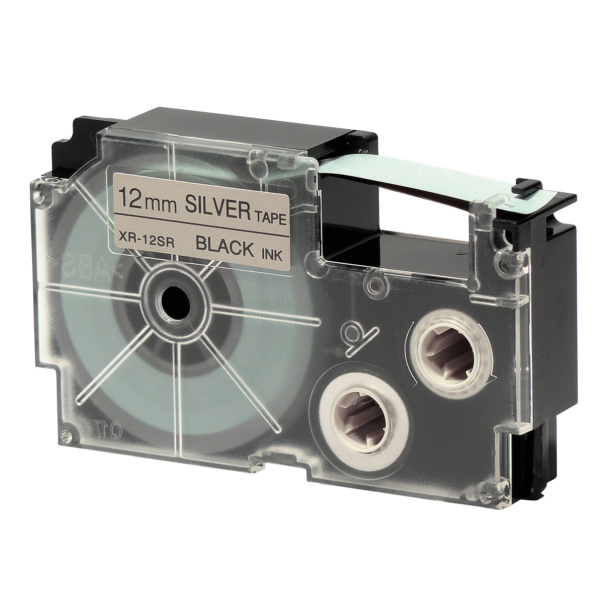 Ruban adhésif XR-12SR1-W-DJ - noir sur argent - 12 mm - Casio