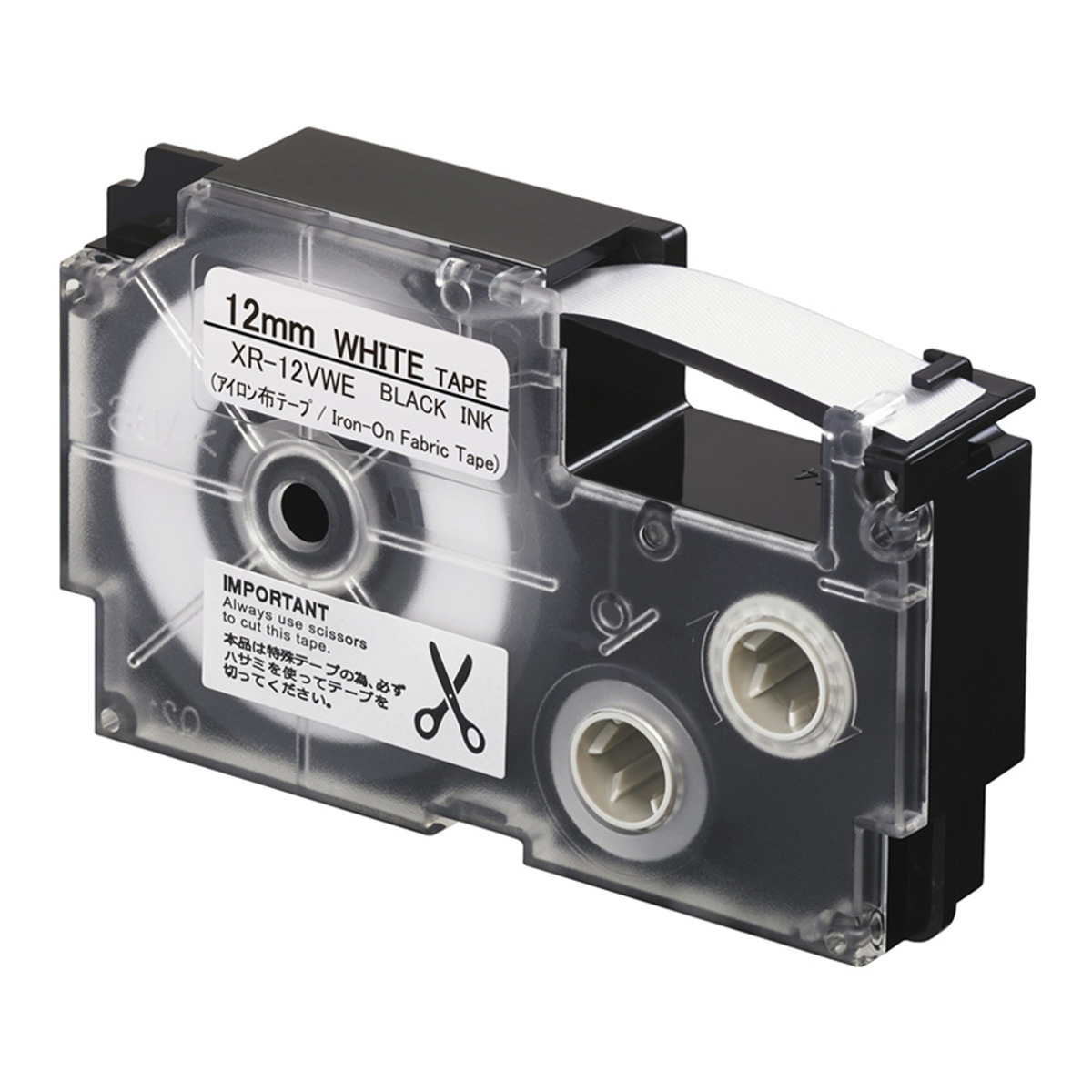 Ruban adhésif XR-12VWE-W-DH - noir sur blanc - 12 mm - Casio