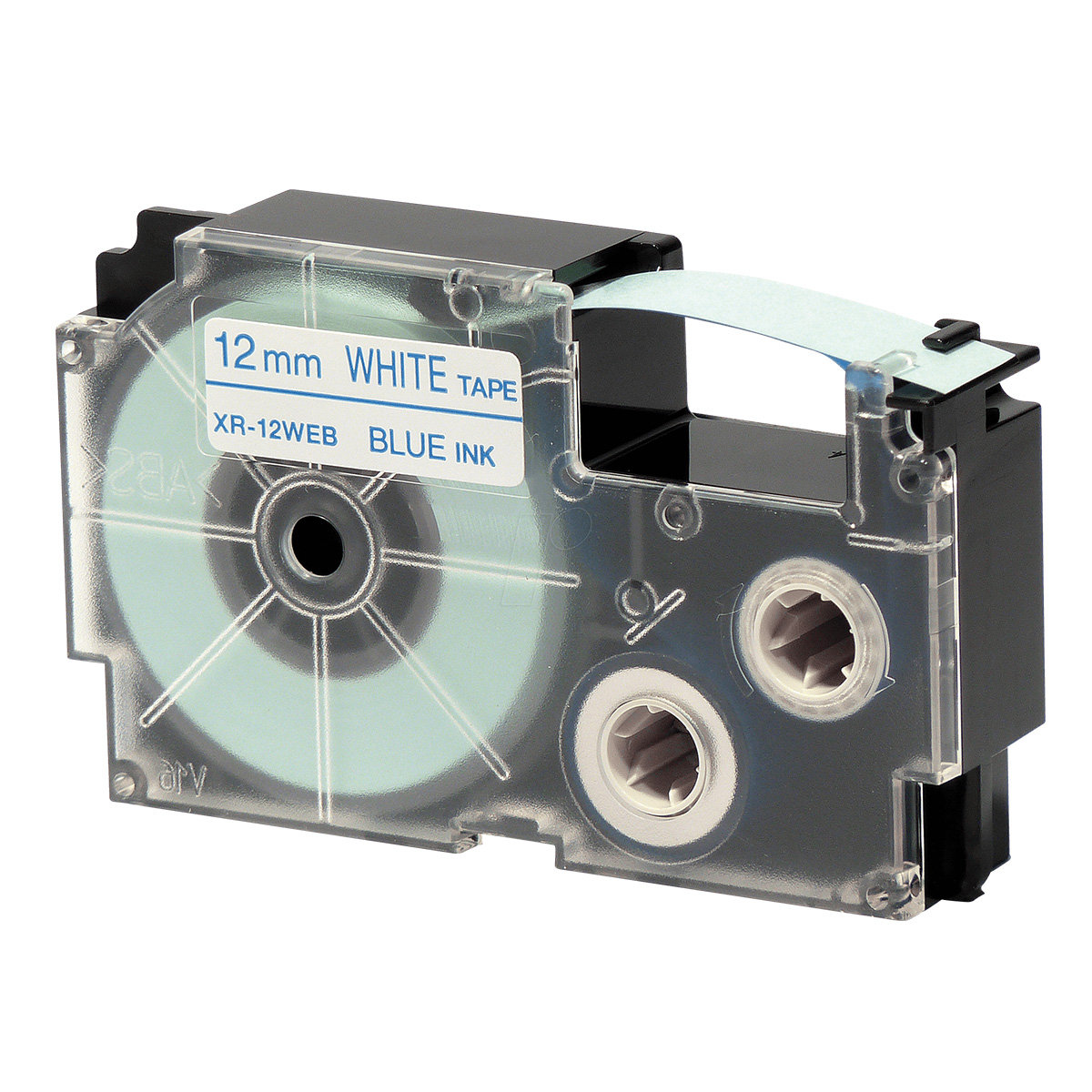 Ruban adhésif XR-12WEB1-W-DJ - Bleu sur blanc - 12 mm - Casio