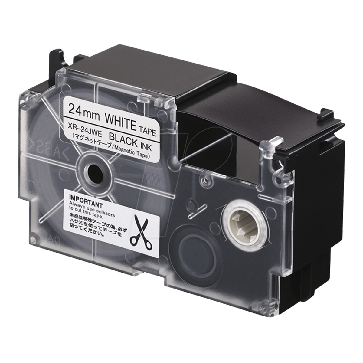 Ruban adhésif XR-24JWE-W-DJ - noir sur blanc - 24 mm - Casio