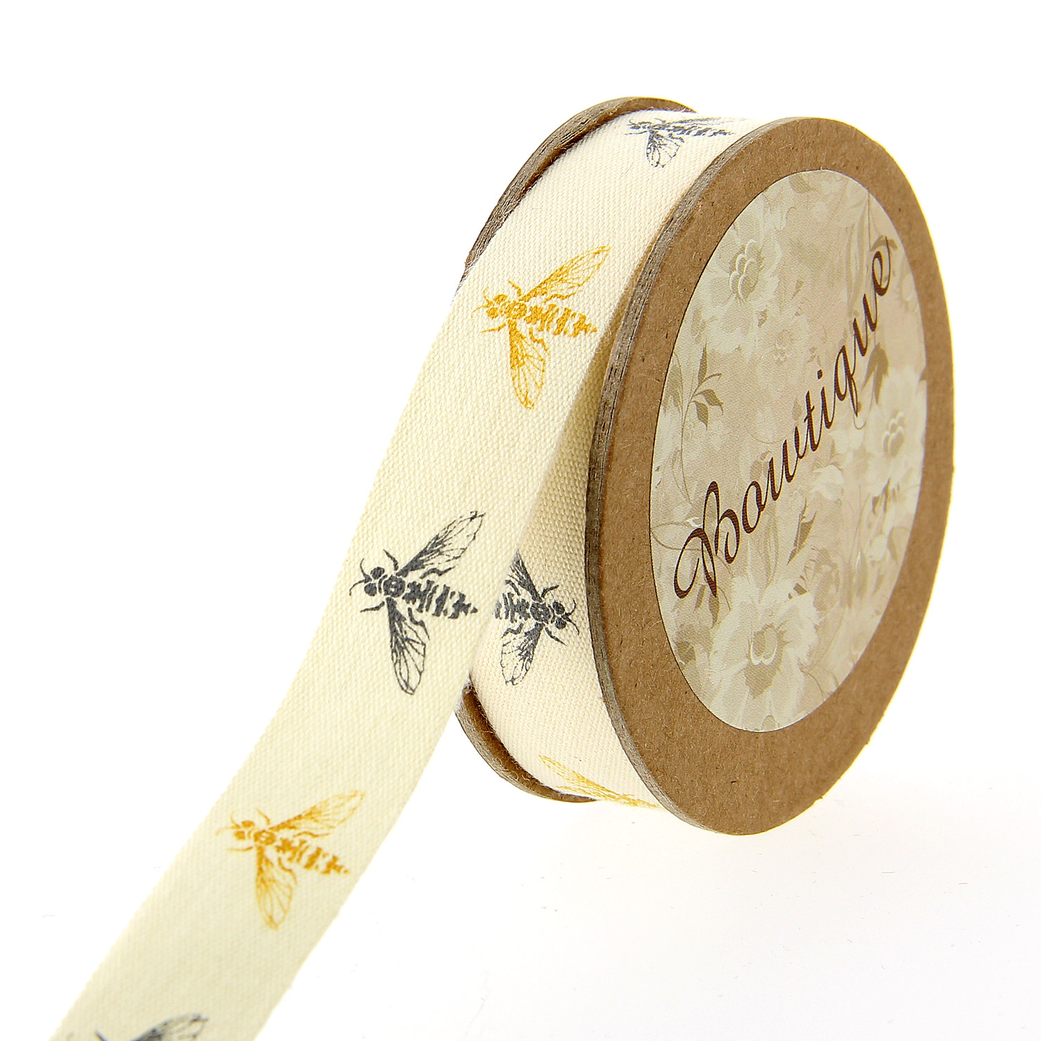 Ruban de Coton 5mx15mm - Abeilles - Distrifil