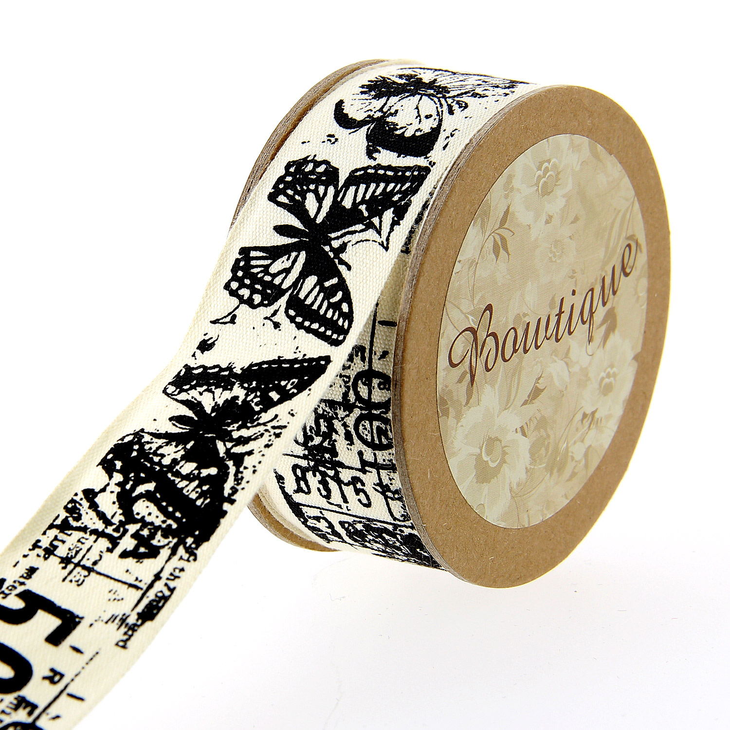 Ruban de Coton 5mx25mm - Papillons - Distrifil