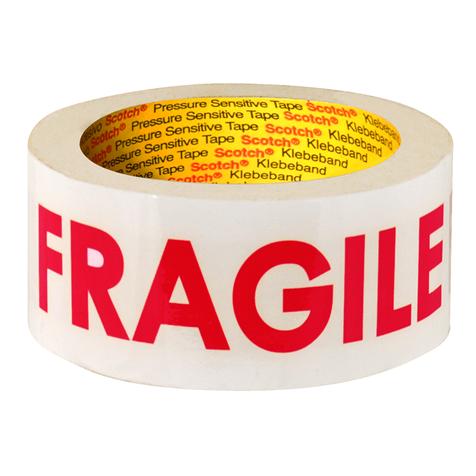 Ruban adhésif imprimé FRAGILE blanc/rouge 3M Scotch