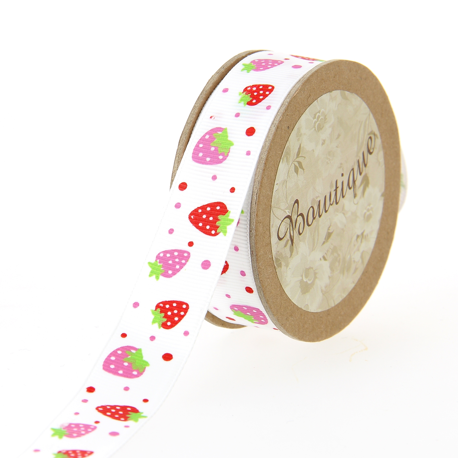 Ruban Gros Grain 5mx20mm - Fraises - Distrifil