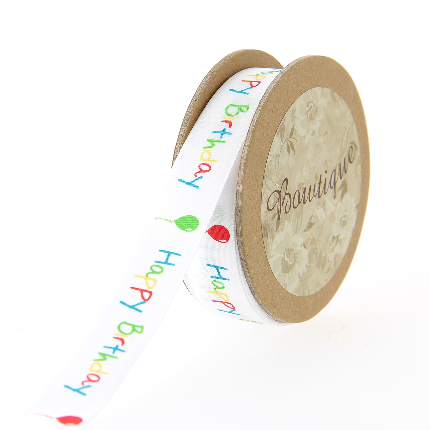 Ruban de Satin 5mx15mm - Happy birthday - Distrifil