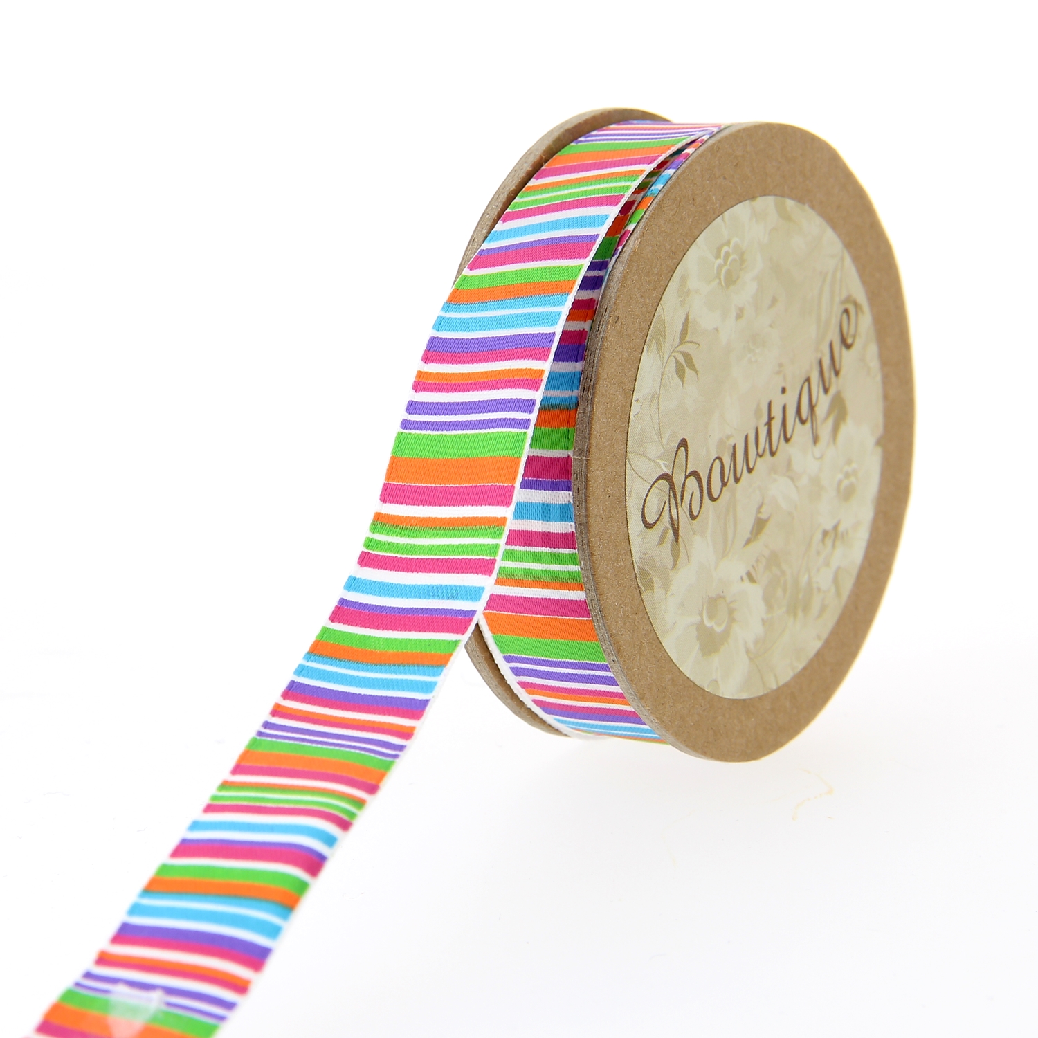 Ruban de Satin 5mx15mm - Rayures Bleues - Distrifil