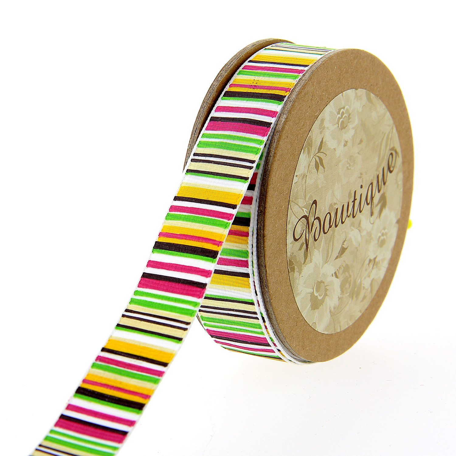 Ruban de Satin 5mx15mm - Rayures Noires - Distrifil