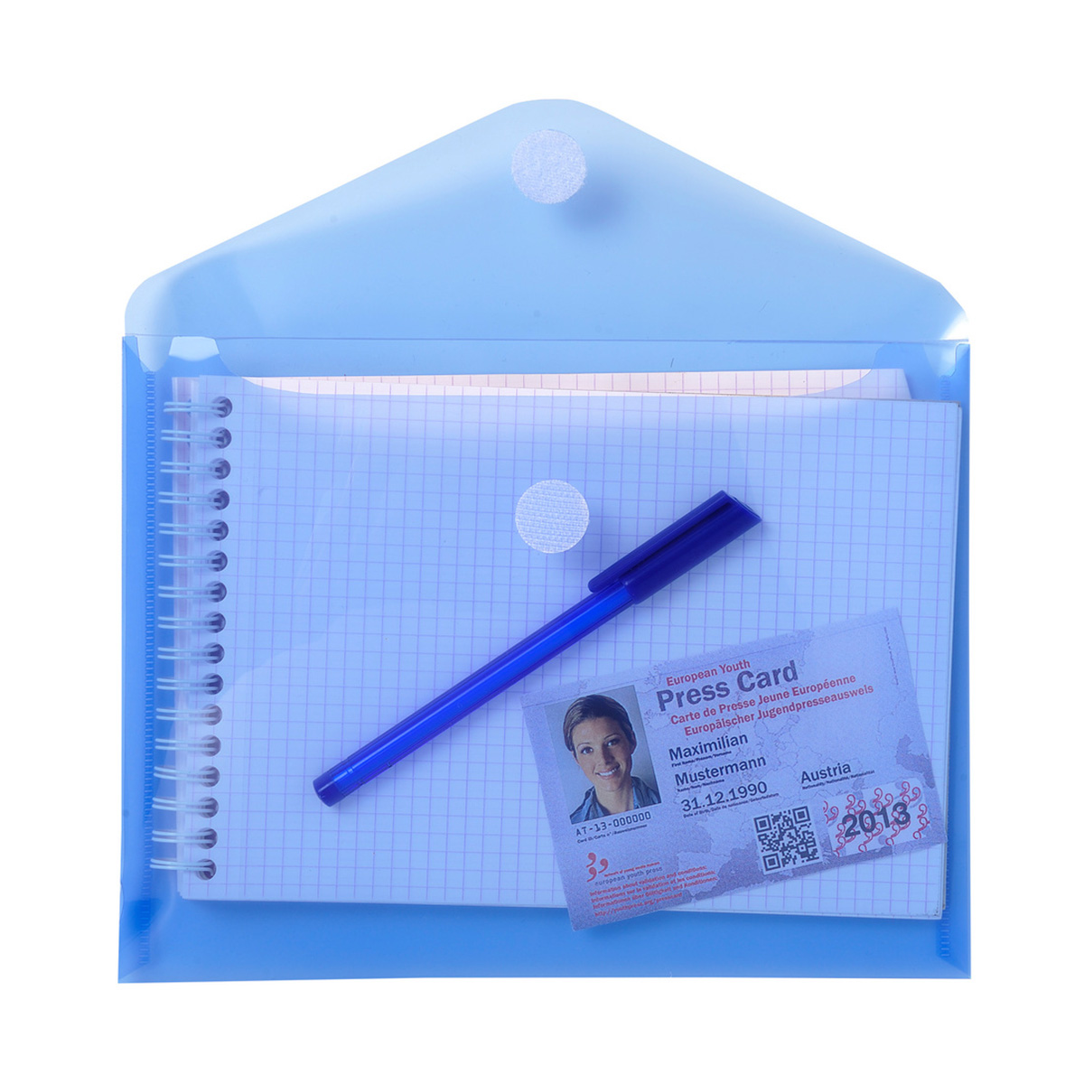 Sachet de 5 Pochettes A5 à fermeture Velcro - Assortie - Exacompta