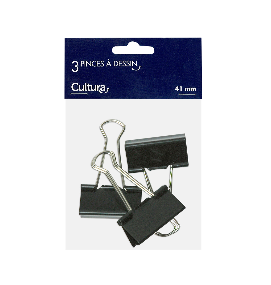 3 pinces à dessin noires - 4,1cm - Cultura