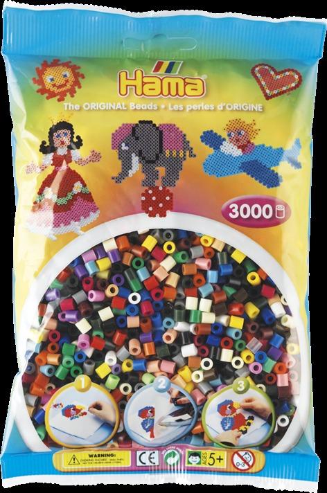 Sachet 3000 perles Hama - MIDI - colorées - 20167