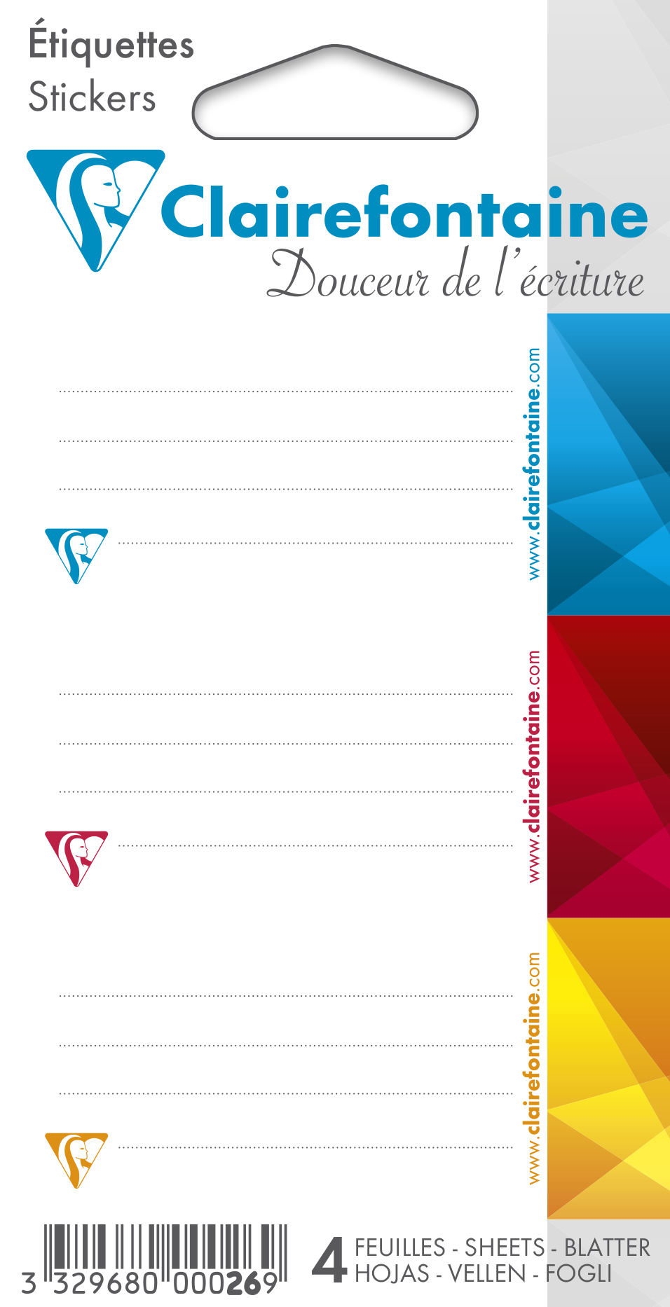 Sachet de 12 étiquettes adhésives Metric - Clairefontaine