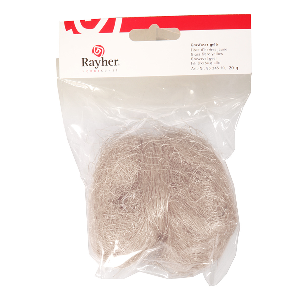 Pelote de fibres d'herbes - blanche - Rayher