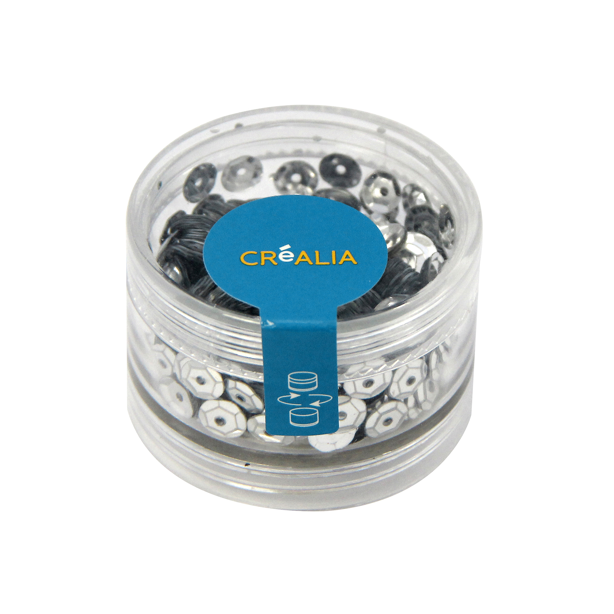 Sequins bombés Argent - Boîte de 10 grammes - Créalia