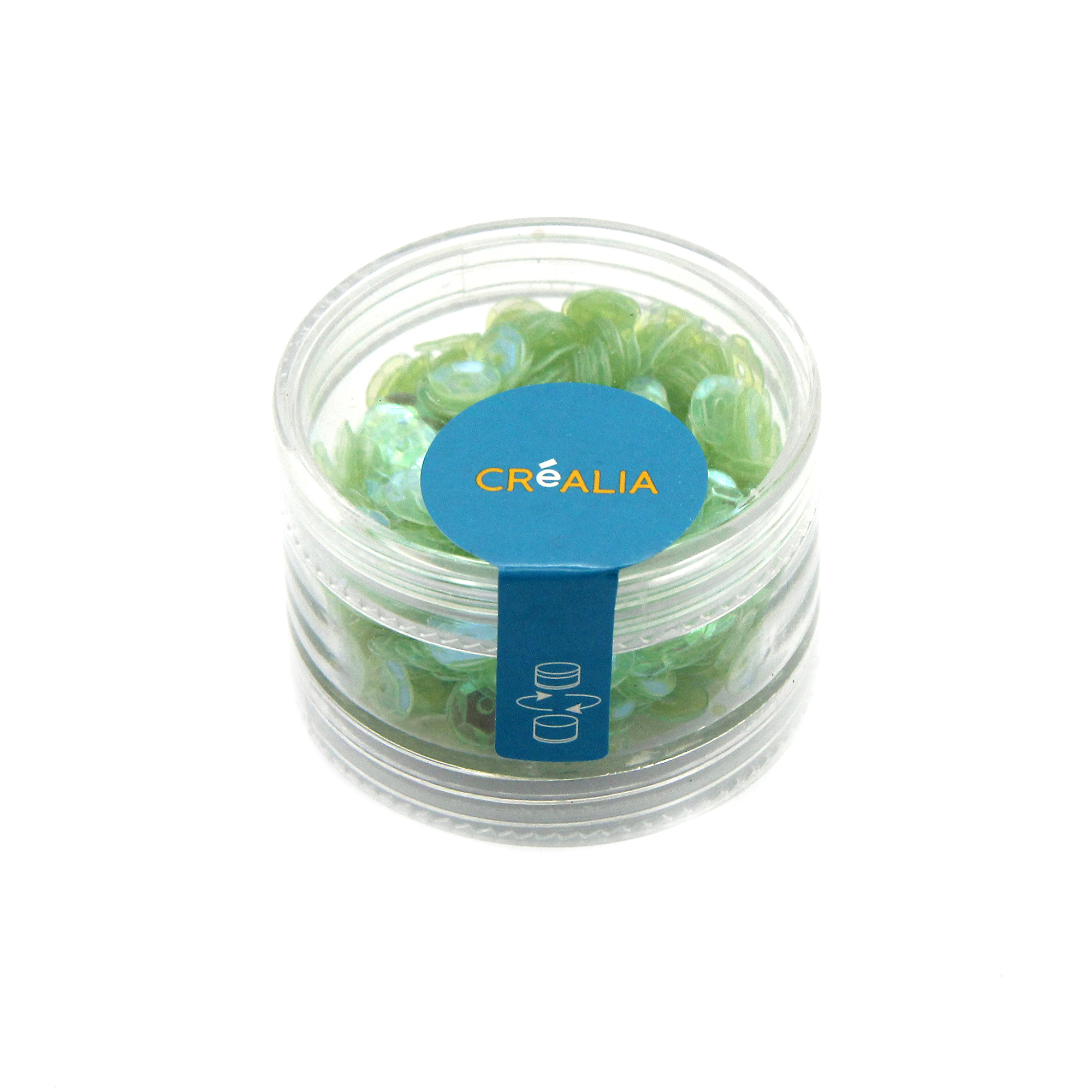Sequins bombés Vert menthe - Boîte de 10 grammes - Créalia