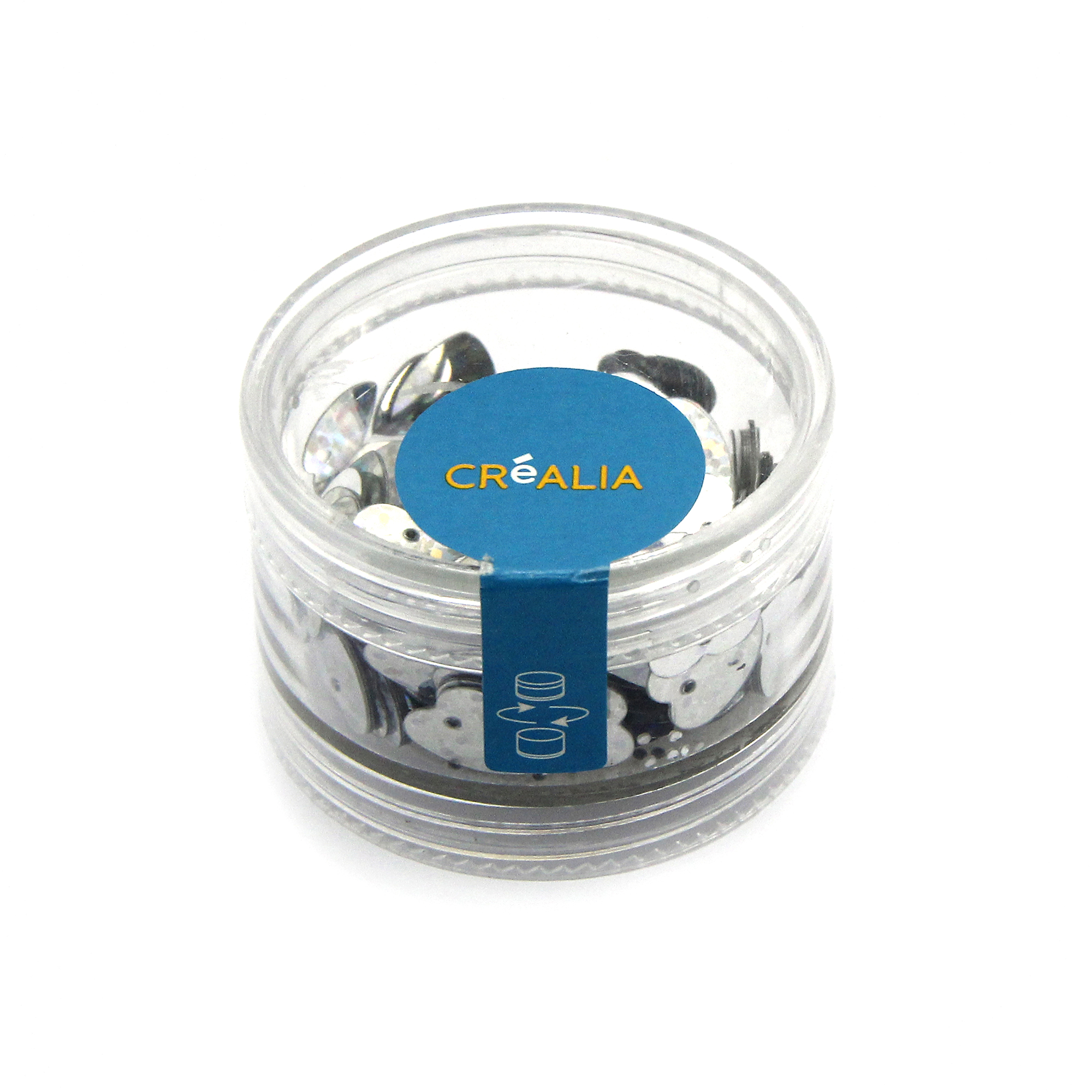 Sequins « coeurs » Argent « Horlogram » - Boîte de 8 grammes - Créalia