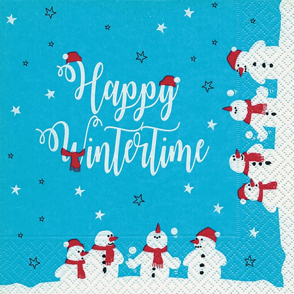 20 serviettes - Happy winter - 33 x 33 cm
