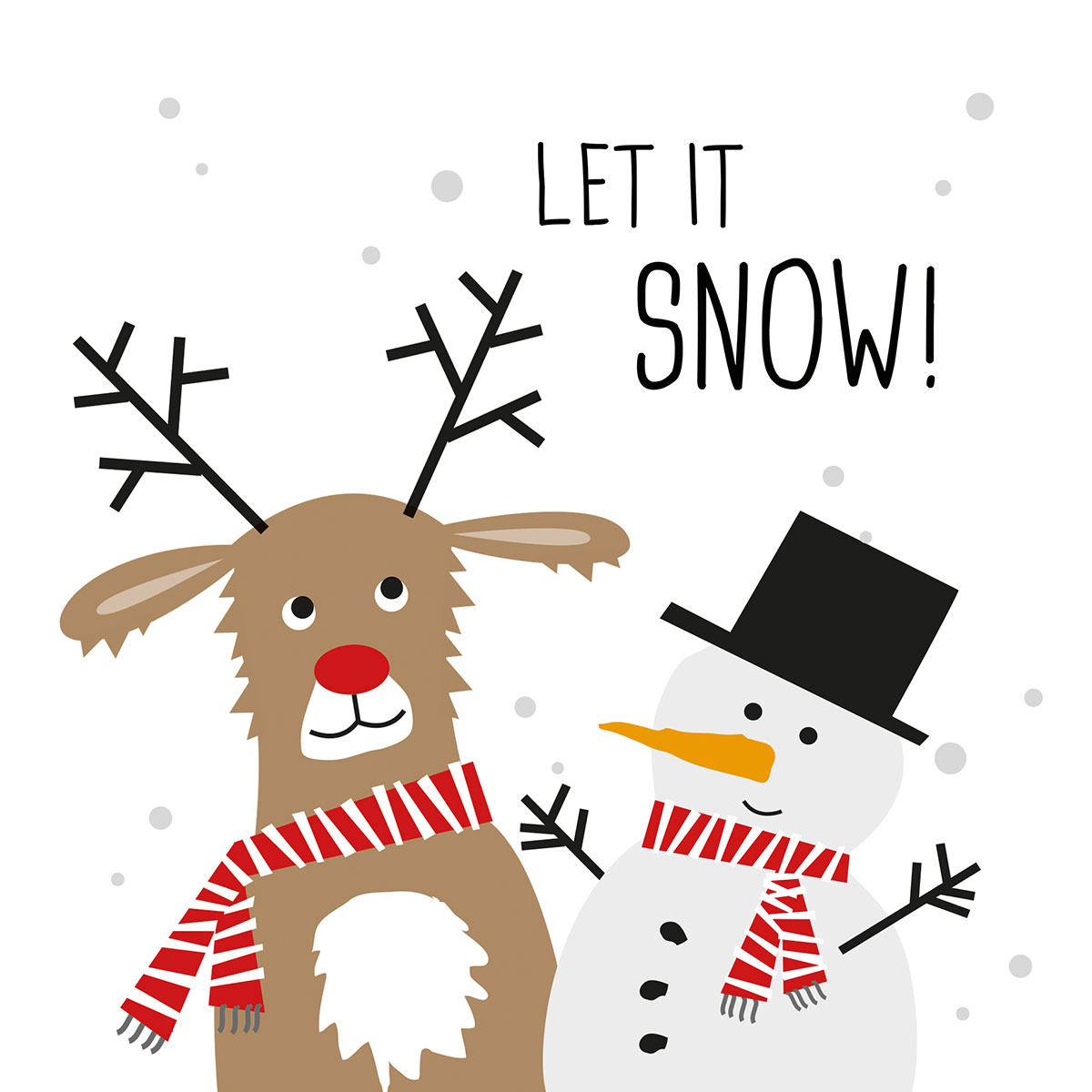 20 serviettes - Snow friends - 33 x 33 cm