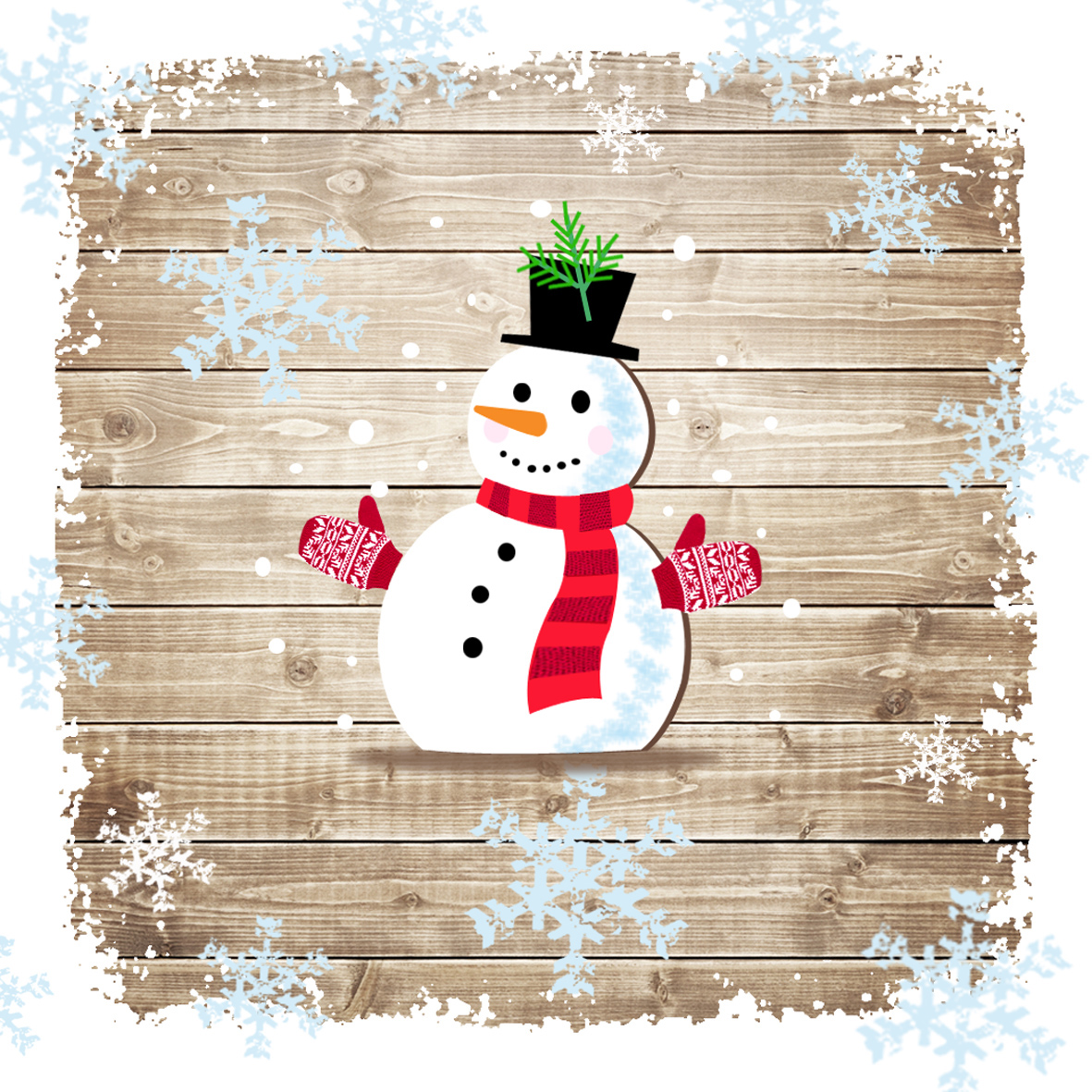 Serviettes 33x33 Snowman Mit Gloves - Made In