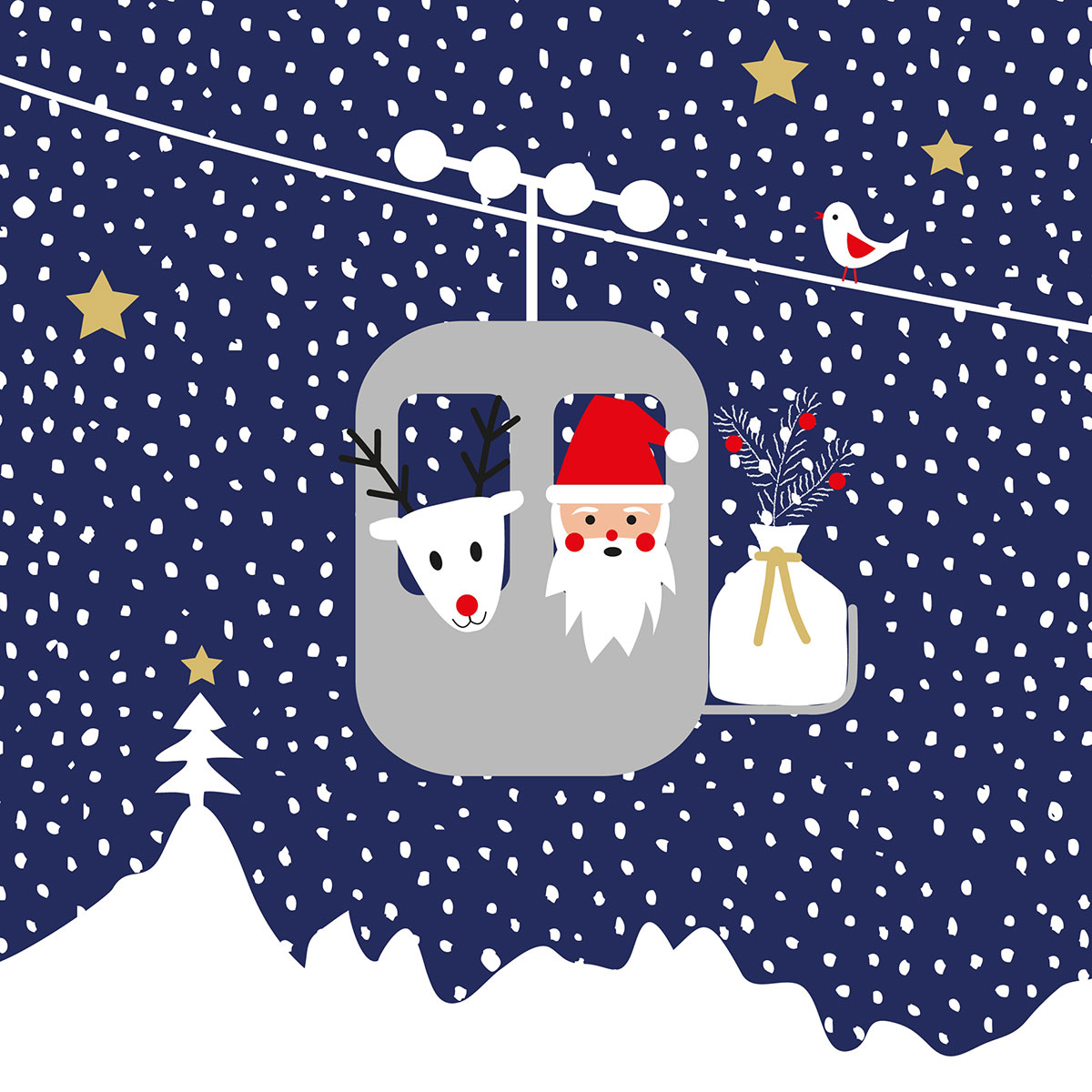 20 serviettes - Téléphérique - 33 x 33 cm