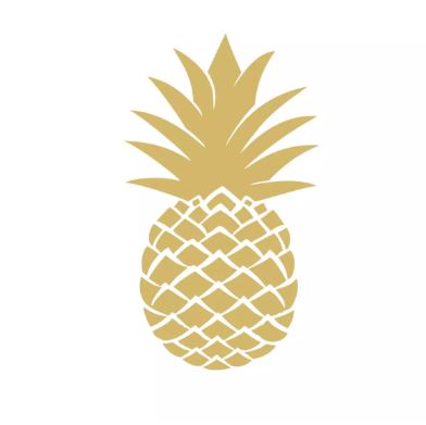 SERVIETTE ANANAS OR 33X33