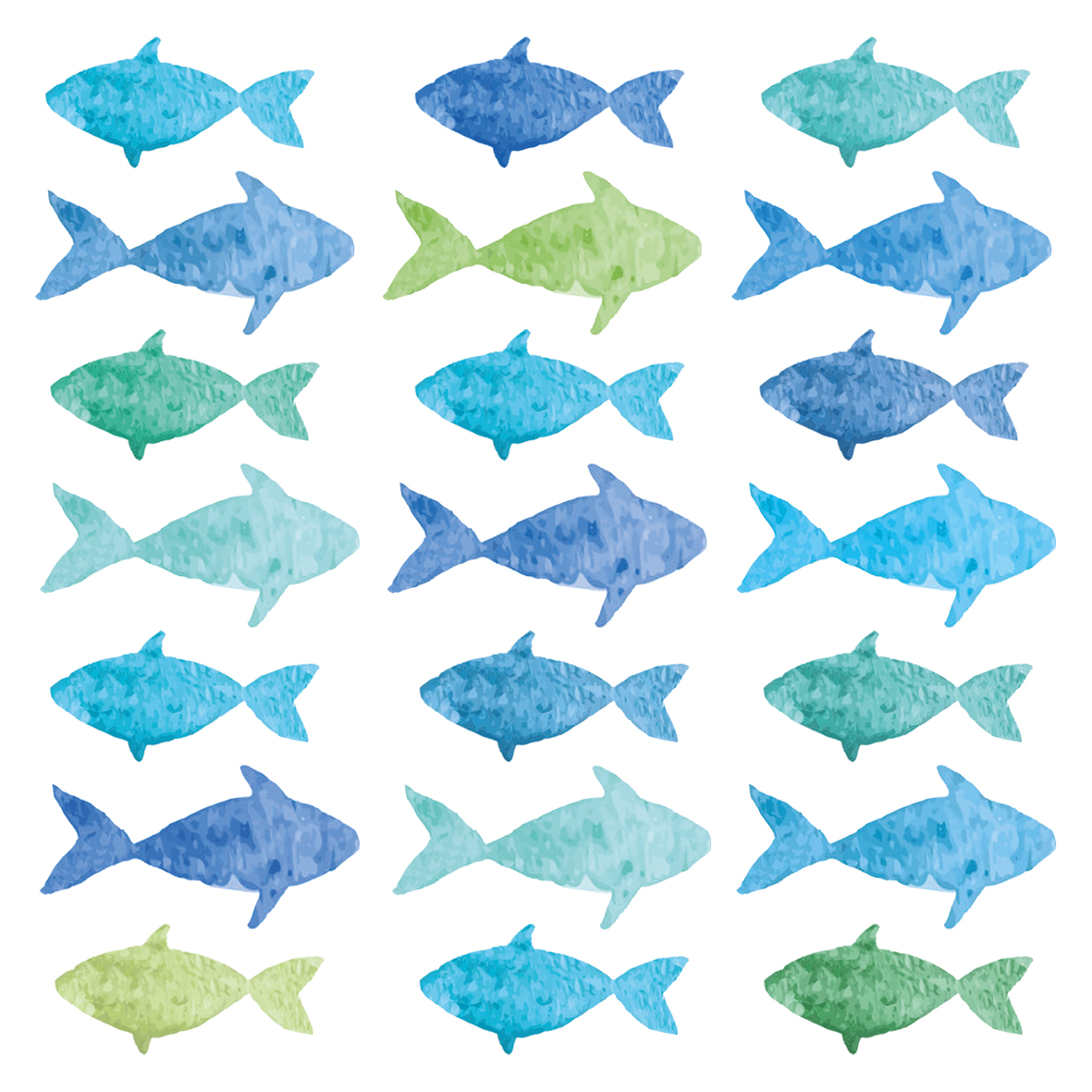 20 serviettes - Aquarelle Fish - 33 x 33 cm