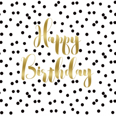 20 serviettes - Birthday confetti blanc - 33 x 33 cm