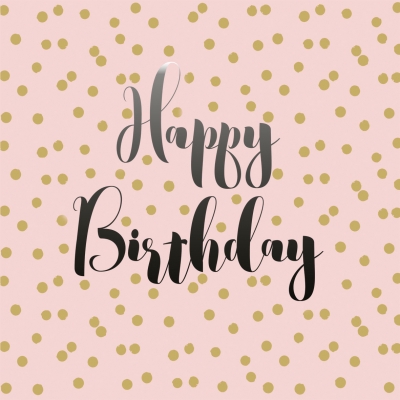 20 serviettes - Birthday confetti rose - 33 x 33 cm