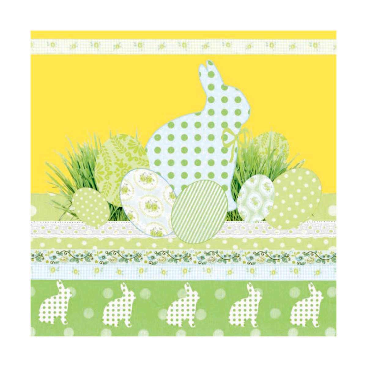 20 serviettes - Lapin jaune - 33x33cm