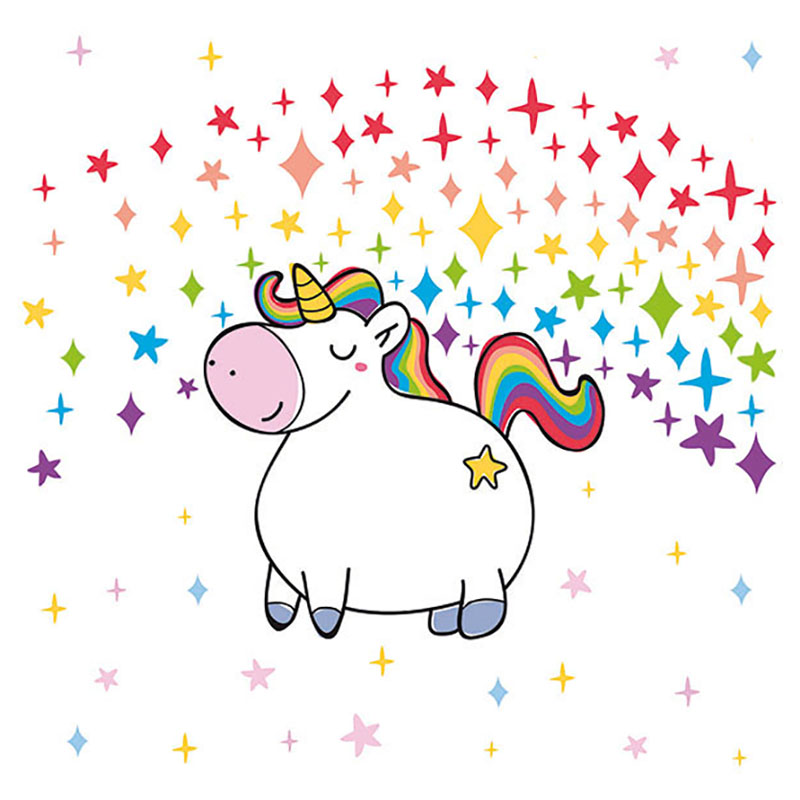 20 serviettes licorne - 33x33 cm