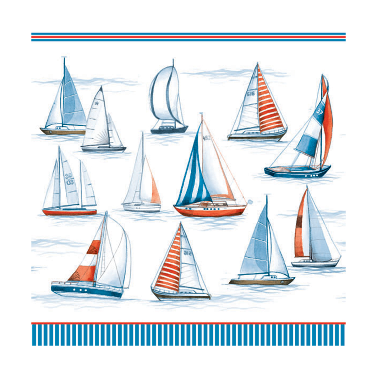 20 serviettes - sailing - 33x33cm