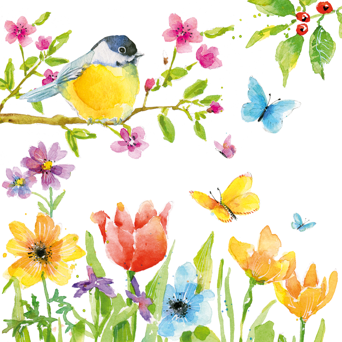 20 serviettes - Spring Birds - 33 x 33 cm