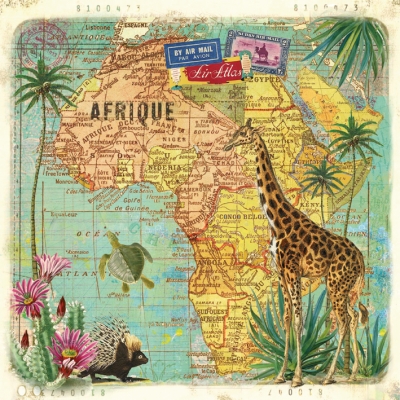 20 serviettes - Voyage Afrique - 33 x 33 cm