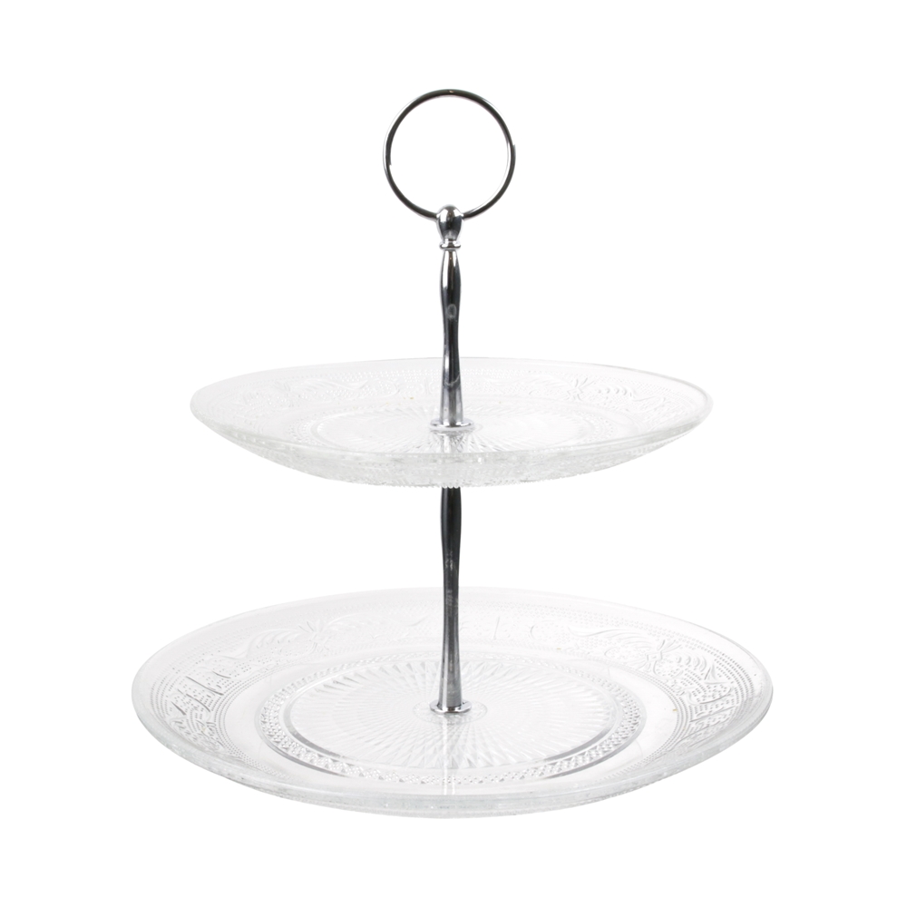 Serviteur 2 étages en verre