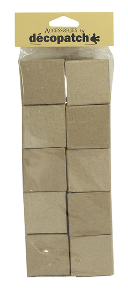 10 boites carrées - papier mâché - 3cm