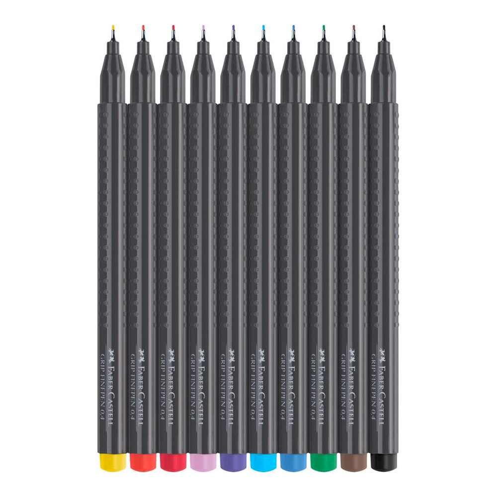 Set de 10 feutres Grip Finepen - 0,4 mm