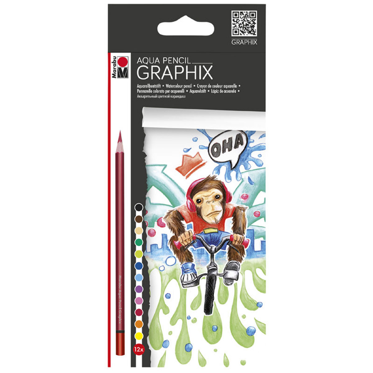 Set 12 crayons Aqua Graphix - Monkey funky