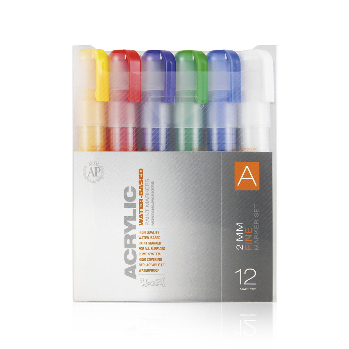 Pochette de 12 Markers Acrylic Fins 2mm - Set A - Montana