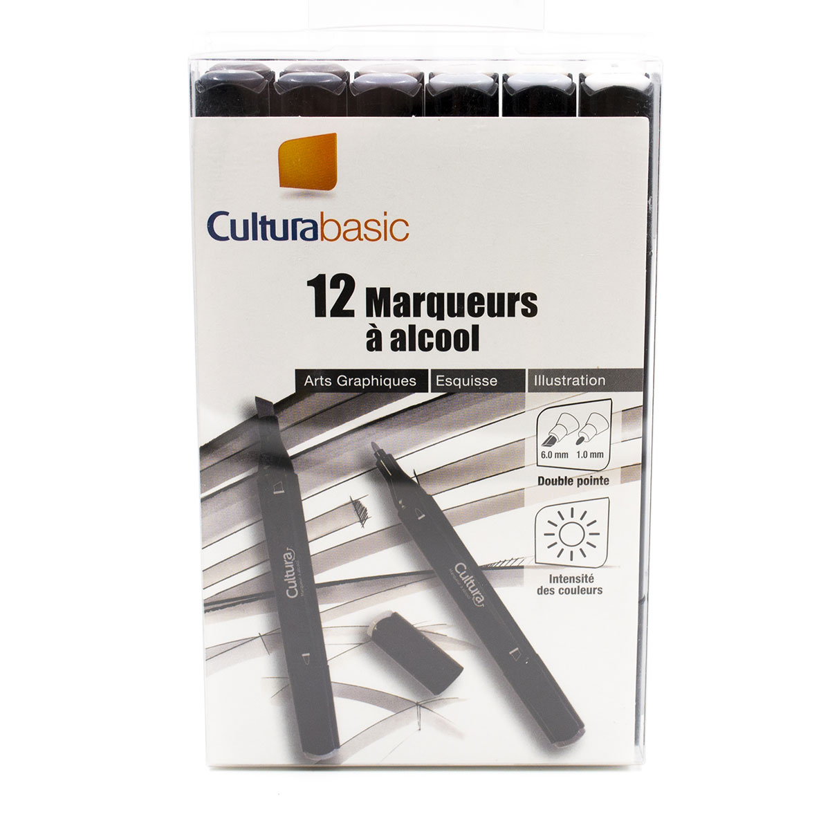 SET 12 MARQUEURS GRIS