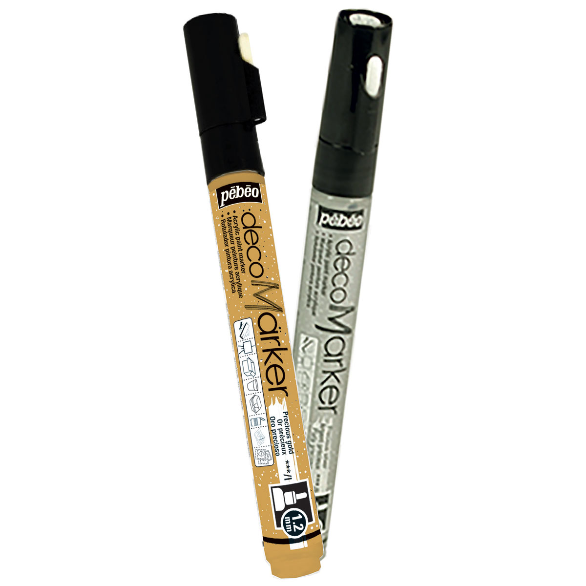 SET 2 ACRYLICMARKER 1,2 OR/ARGENT