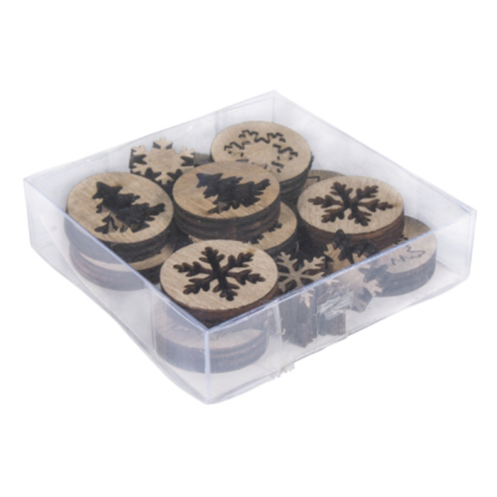 Kit de 24 modèles en bois - Flocon Sapin