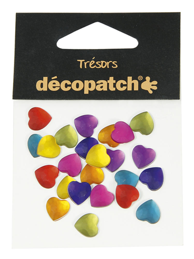 Set 24 cabochons cœurs 1 cm - Flashy