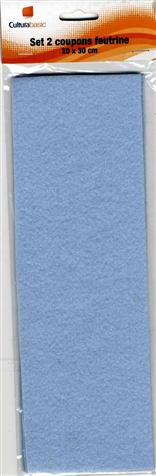 Set 2 feuilles feutrine - 20x30cm - bleu clair