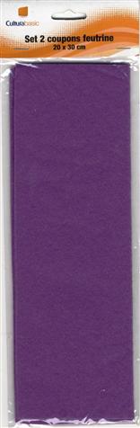 Set 2 feuilles feutrine - 20x30cm - violet