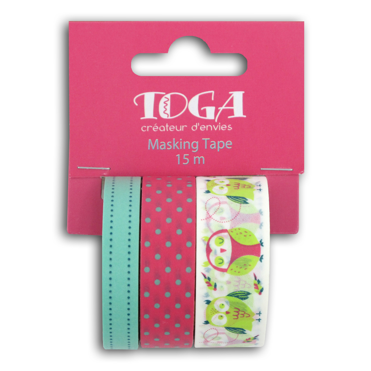 Masking tape hiboux - 3 rouleaux - 15 m