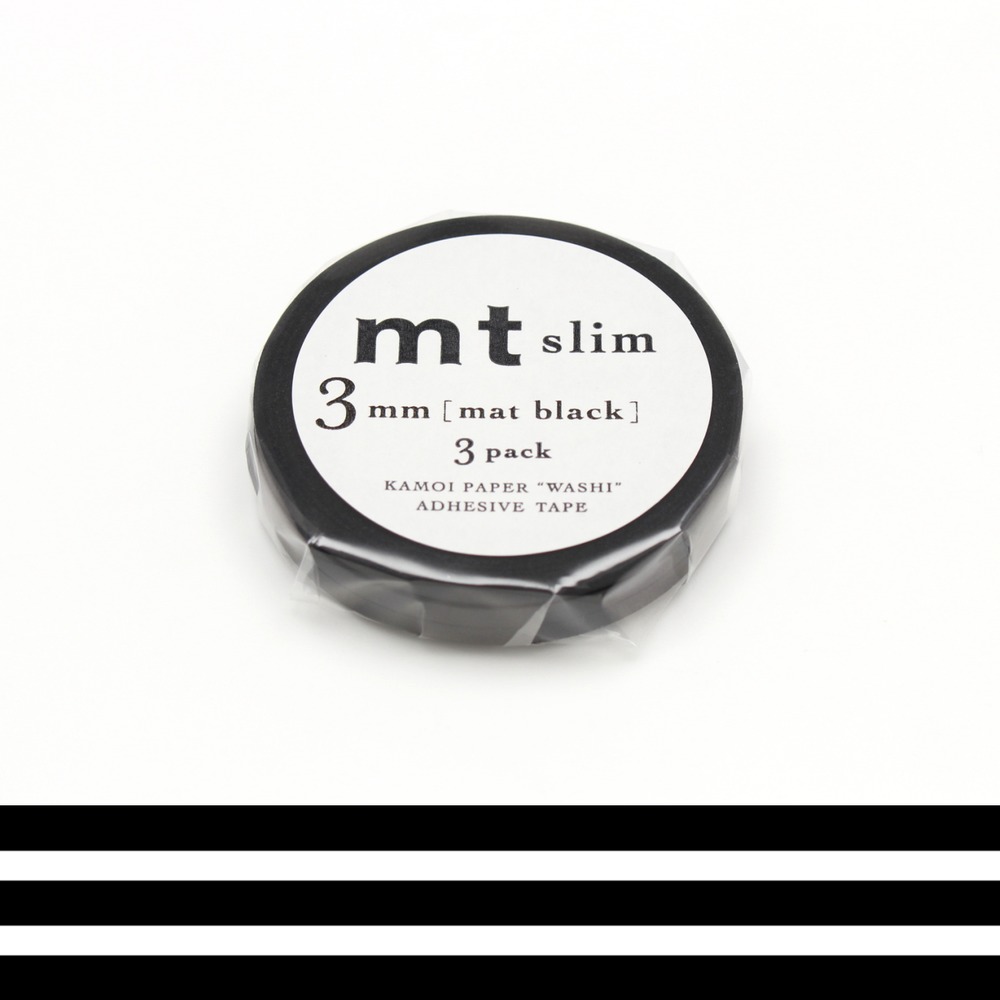 3 Masking tape - Uni noir - 3mm x 10 m
