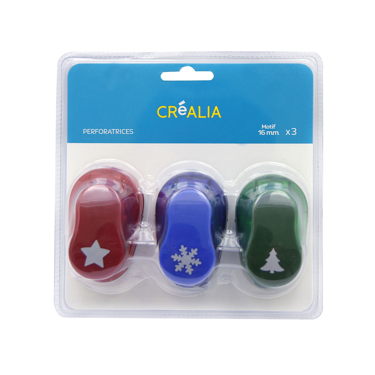 3 perforatrices - Noël - 1,5 cm - étoile/flocon/sapin  - Cultura Collection 