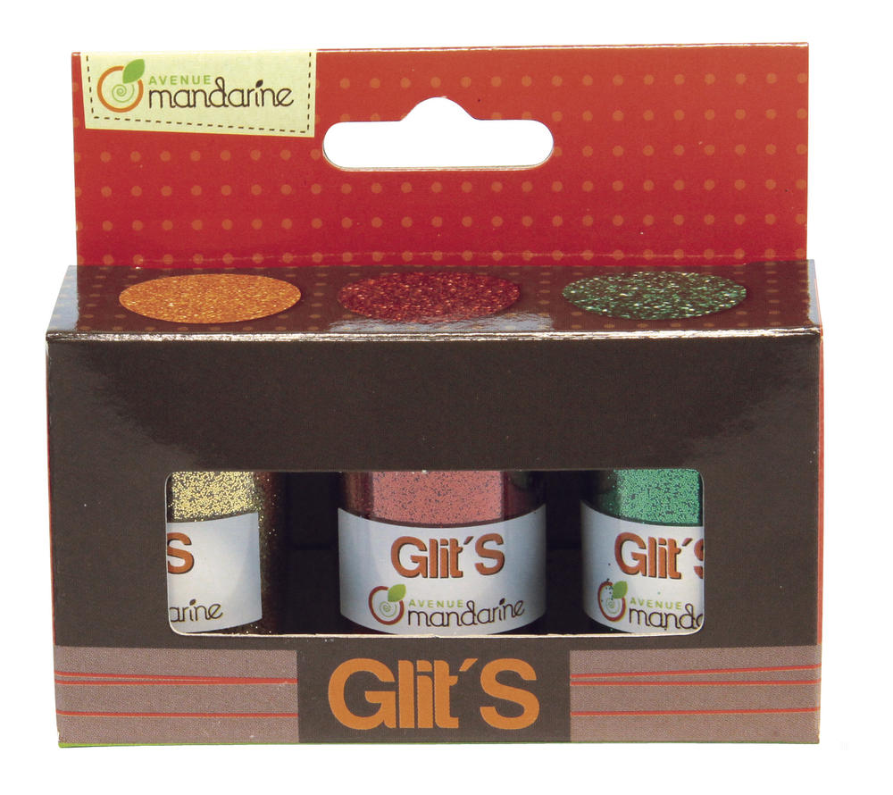 Lot de 3 flacons de paillettes - Noël - Avenue Mandarine