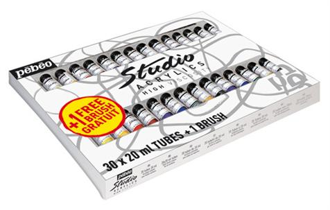 Studio Acrylics 30 x 20 ml - Coffret de peinture acrylique