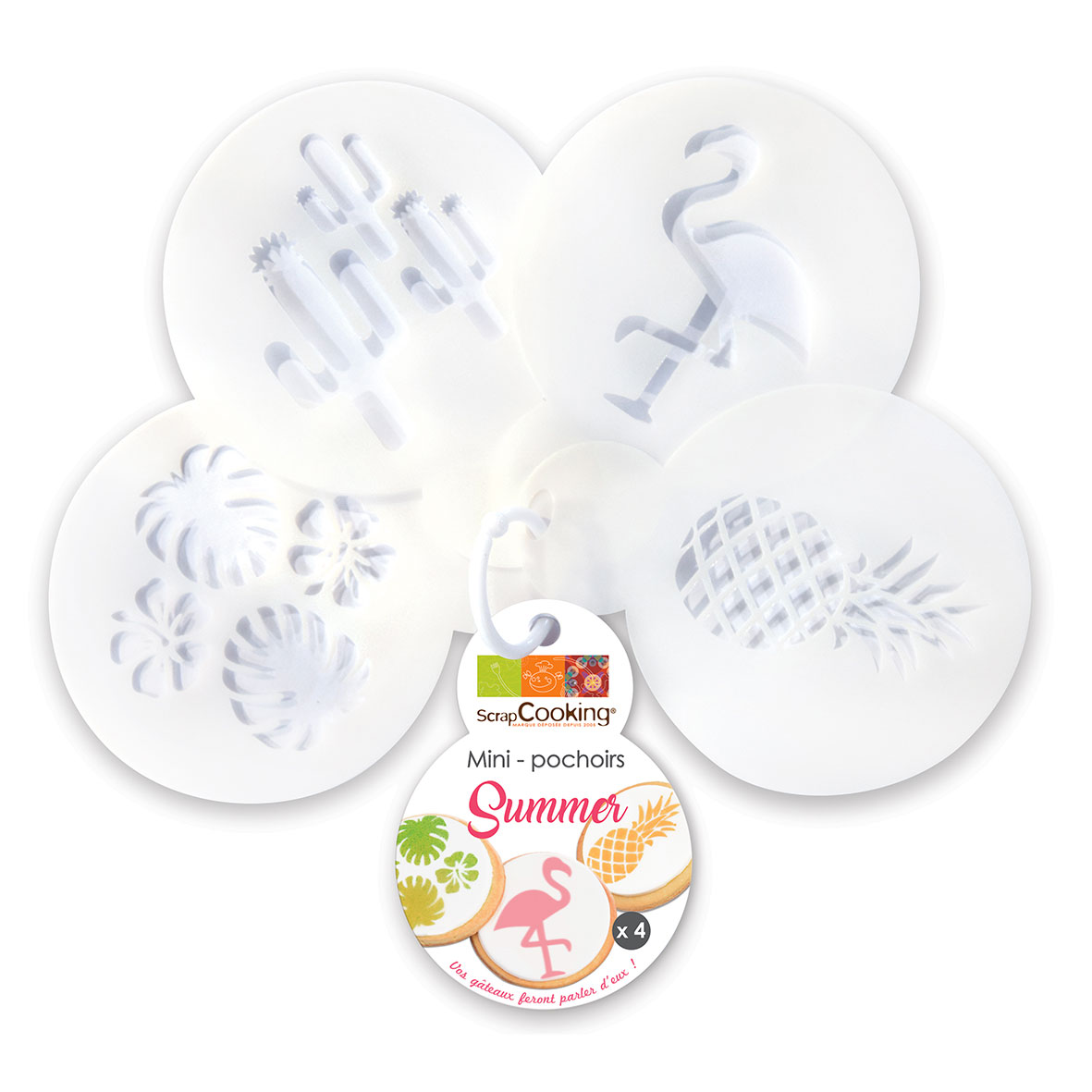 Set de 4 mini-pochoirs Summer - Scrapcooking